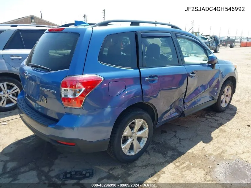 2016 Subaru Forester 2.5I Premium VIN: JF2SJADC4GH546992 Lot: 40296998