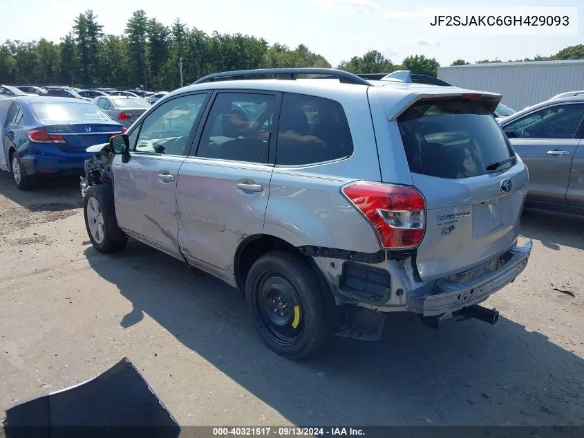 2016 Subaru Forester 2.5I Limited VIN: JF2SJAKC6GH429093 Lot: 40321517