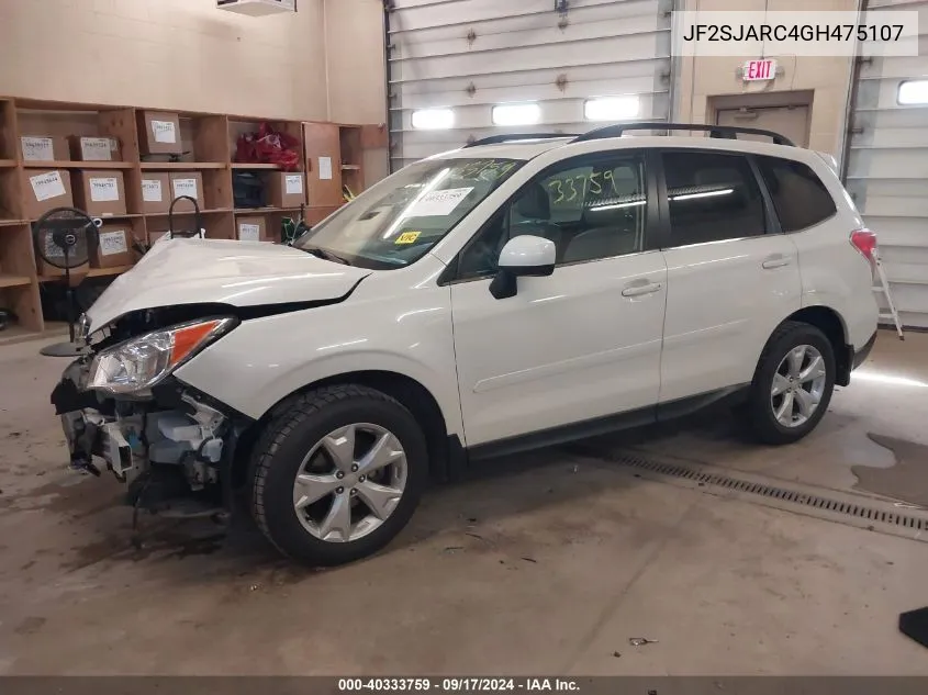 2016 Subaru Forester 2.5I Limited VIN: JF2SJARC4GH475107 Lot: 40333759