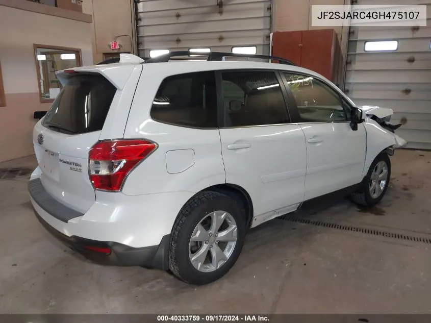 2016 Subaru Forester 2.5I Limited VIN: JF2SJARC4GH475107 Lot: 40333759