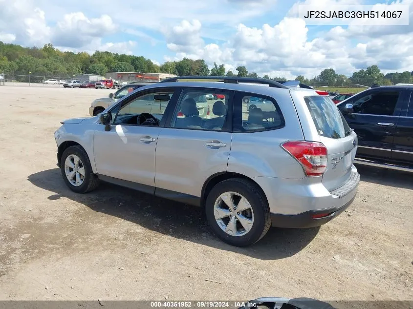 2016 Subaru Forester 2.5I VIN: JF2SJABC3GH514067 Lot: 40351952