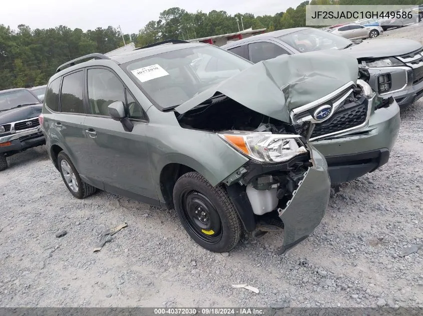 2016 Subaru Forester 2.5I Premium VIN: JF2SJADC1GH449586 Lot: 40372030