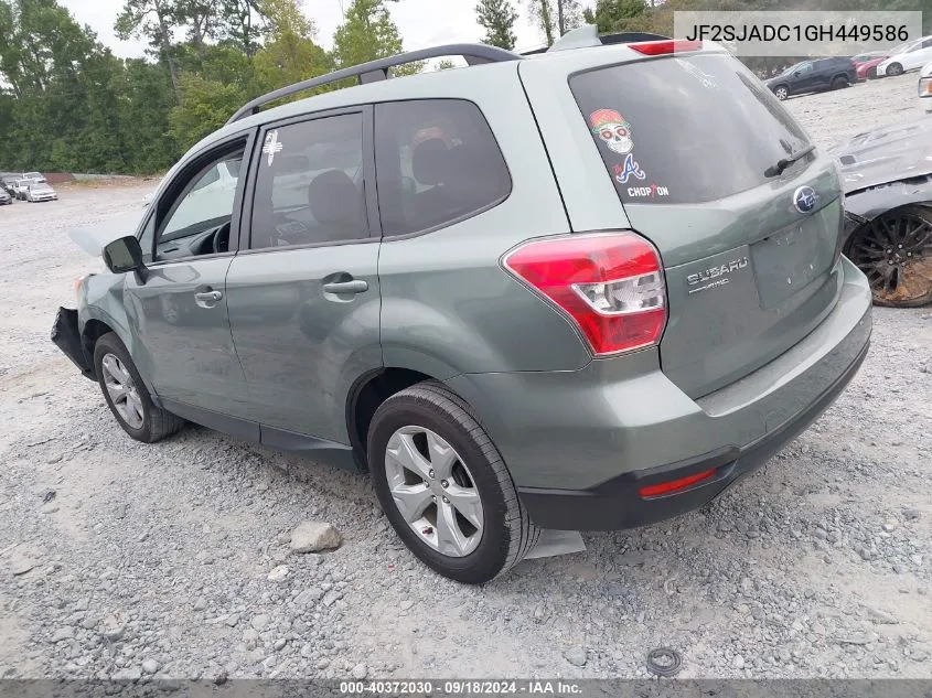 2016 Subaru Forester 2.5I Premium VIN: JF2SJADC1GH449586 Lot: 40372030