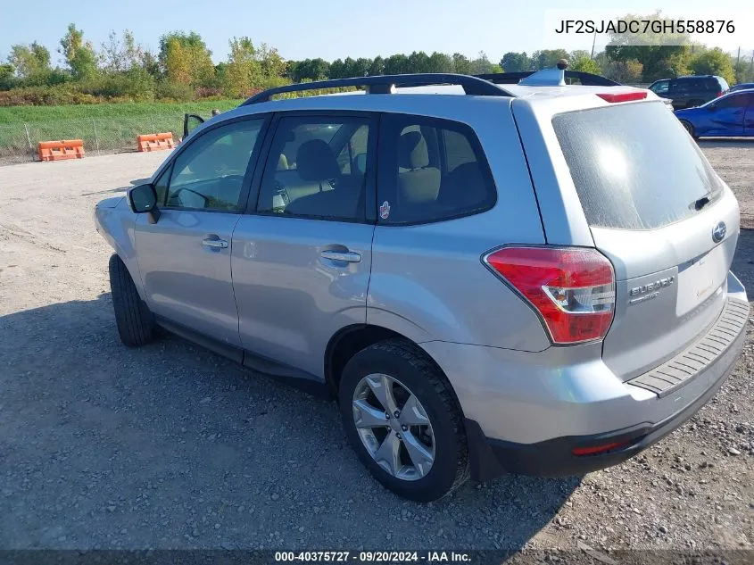 2016 Subaru Forester 2.5I Premium VIN: JF2SJADC7GH558876 Lot: 40375727