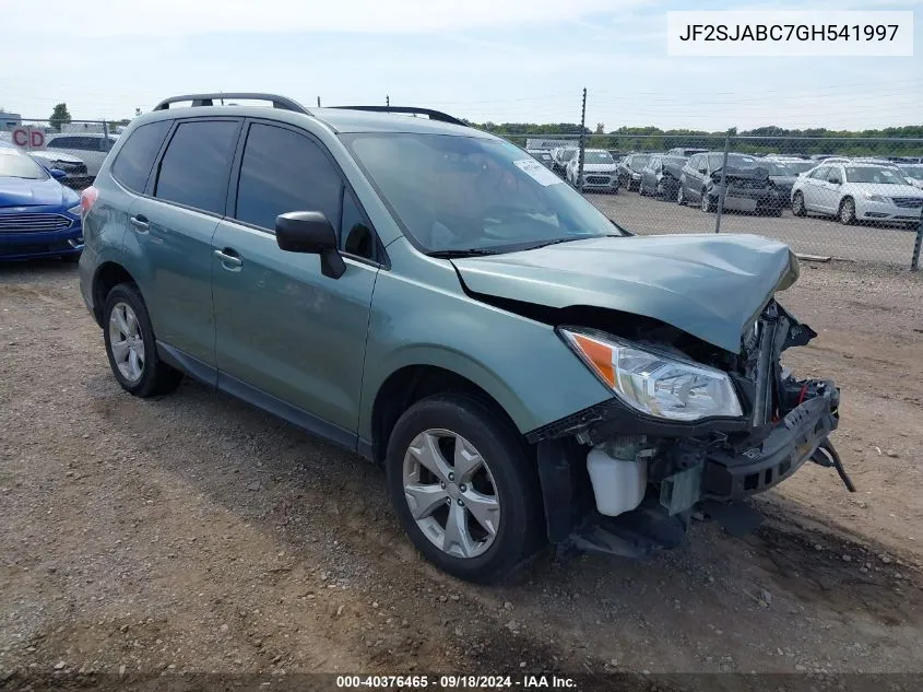 2016 Subaru Forester 2.5I VIN: JF2SJABC7GH541997 Lot: 40376465