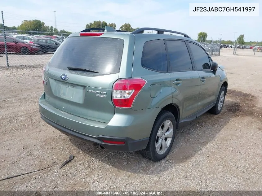 2016 Subaru Forester 2.5I VIN: JF2SJABC7GH541997 Lot: 40376465