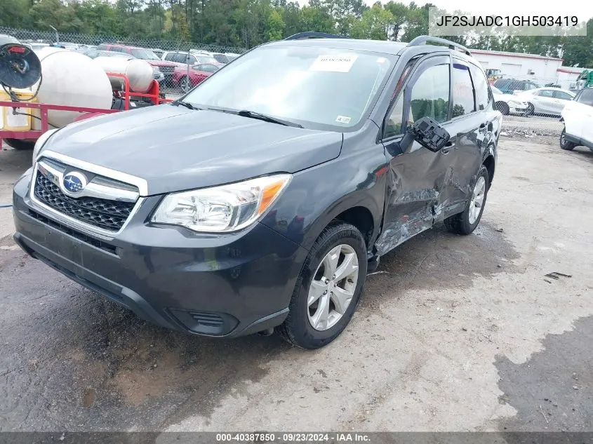 2016 Subaru Forester 2.5I Premium VIN: JF2SJADC1GH503419 Lot: 40387850