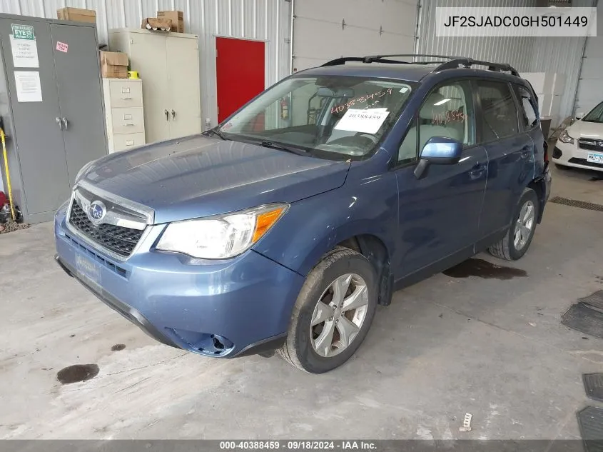 2016 Subaru Forester 2.5I Premium VIN: JF2SJADC0GH501449 Lot: 40388459