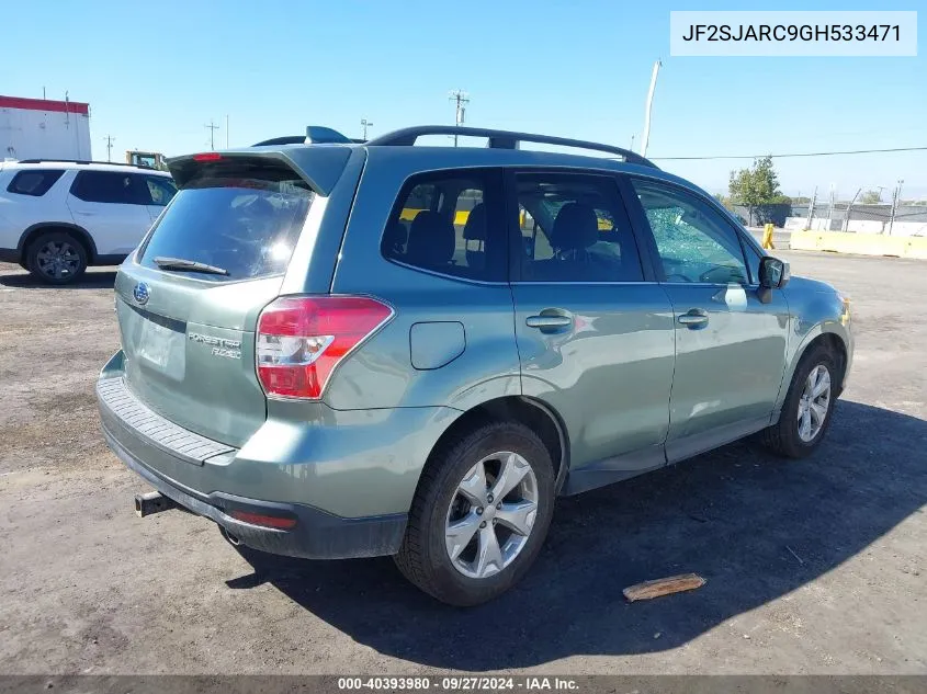 2016 Subaru Forester 2.5I Limited VIN: JF2SJARC9GH533471 Lot: 40393980