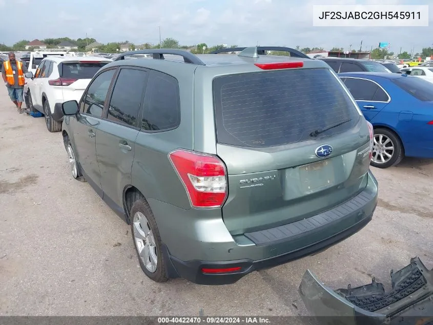 2016 Subaru Forester 2.5I VIN: JF2SJABC2GH545911 Lot: 40422470