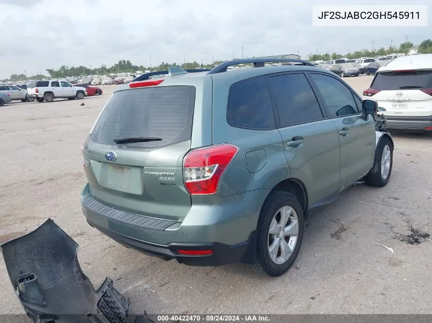 2016 Subaru Forester 2.5I VIN: JF2SJABC2GH545911 Lot: 40422470