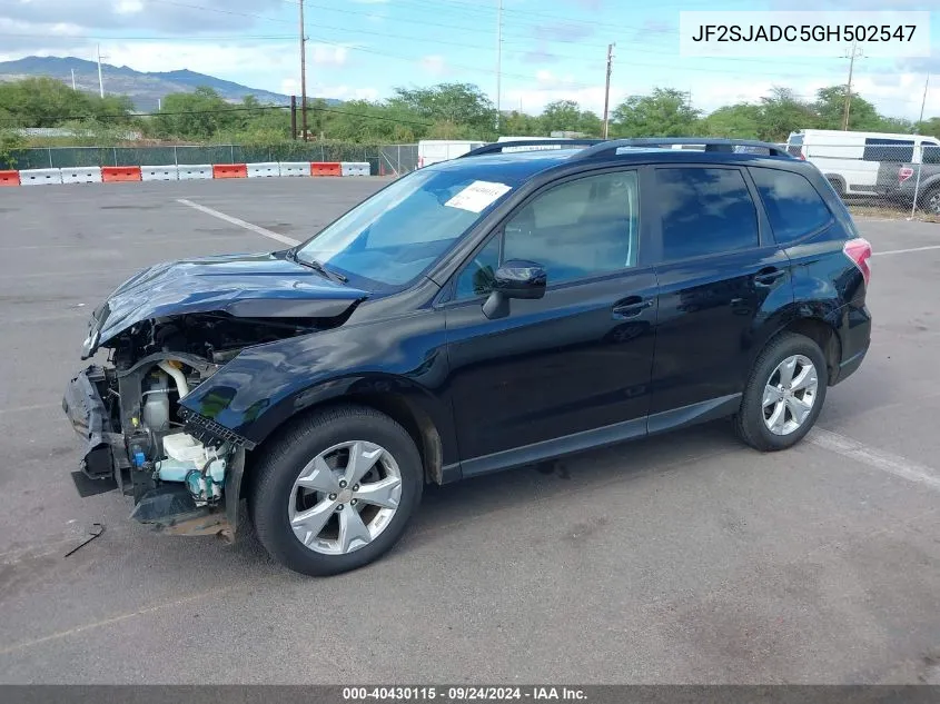 2016 Subaru Forester 2.5I Premium VIN: JF2SJADC5GH502547 Lot: 40430115