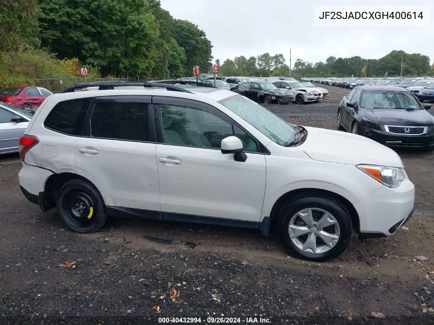 2016 Subaru Forester 2.5I Premium VIN: JF2SJADCXGH400614 Lot: 40432994