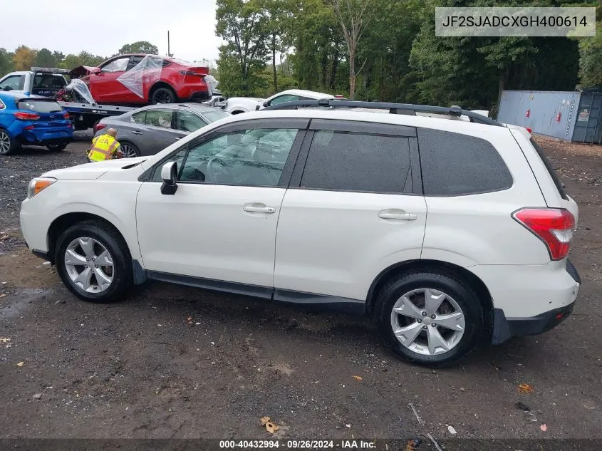 2016 Subaru Forester 2.5I Premium VIN: JF2SJADCXGH400614 Lot: 40432994