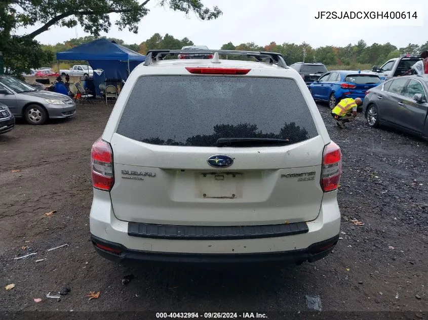 2016 Subaru Forester 2.5I Premium VIN: JF2SJADCXGH400614 Lot: 40432994