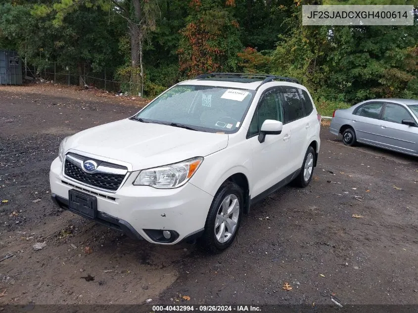 2016 Subaru Forester 2.5I Premium VIN: JF2SJADCXGH400614 Lot: 40432994