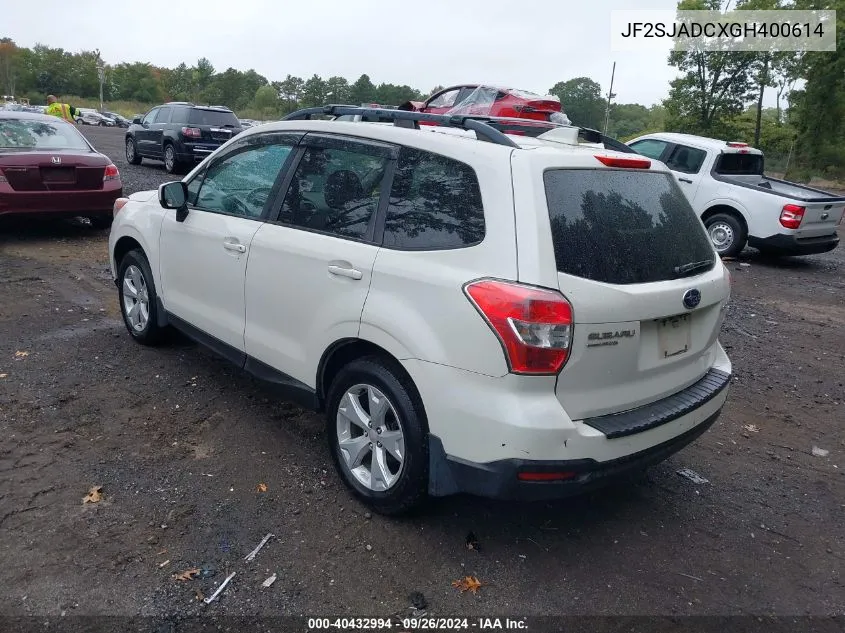 2016 Subaru Forester 2.5I Premium VIN: JF2SJADCXGH400614 Lot: 40432994