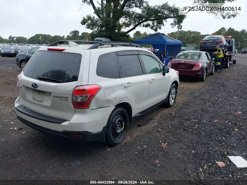 2016 Subaru Forester 2.5I Premium VIN: JF2SJADCXGH400614 Lot: 40432994