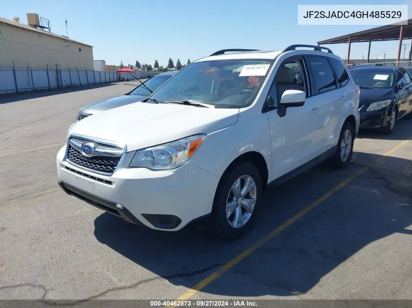 2016 Subaru Forester 2.5I Premium VIN: JF2SJADC4GH485529 Lot: 40462873