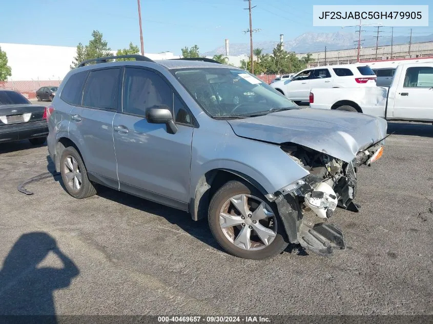 2016 Subaru Forester 2.5I VIN: JF2SJABC5GH479905 Lot: 40469657