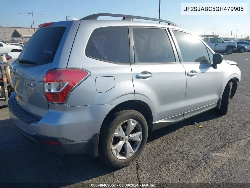 2016 Subaru Forester 2.5I VIN: JF2SJABC5GH479905 Lot: 40469657