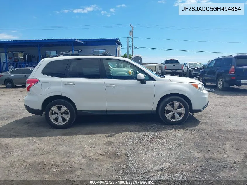 2016 Subaru Forester 2.5I Premium VIN: JF2SJADC5GH494854 Lot: 40472729