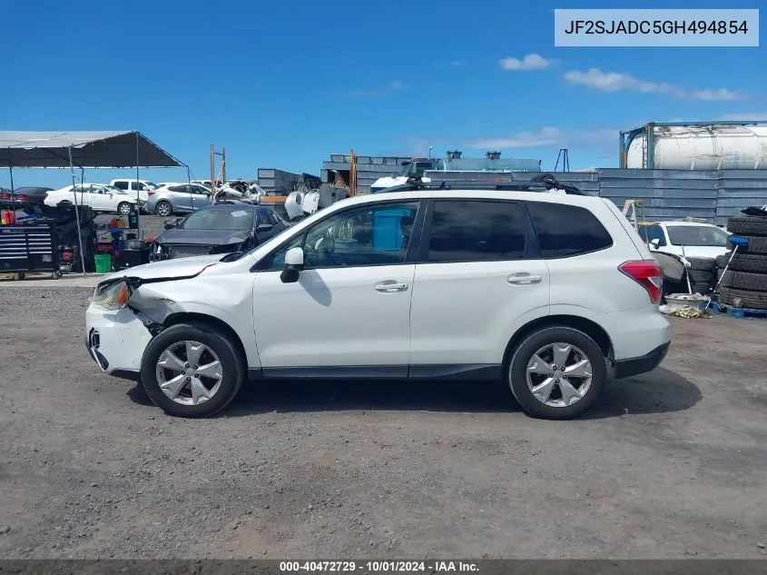 2016 Subaru Forester 2.5I Premium VIN: JF2SJADC5GH494854 Lot: 40472729