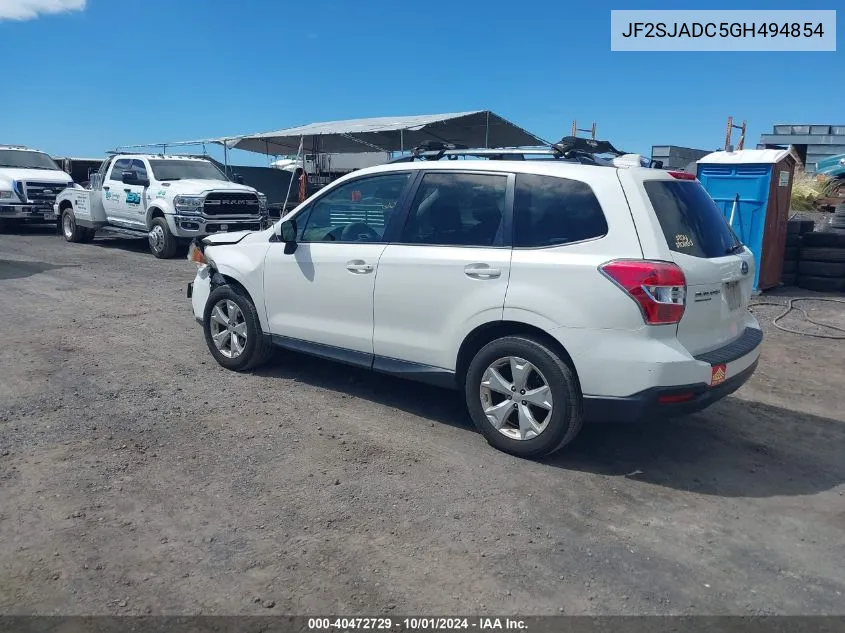 2016 Subaru Forester 2.5I Premium VIN: JF2SJADC5GH494854 Lot: 40472729