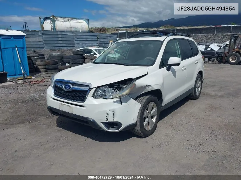 JF2SJADC5GH494854 2016 Subaru Forester 2.5I Premium