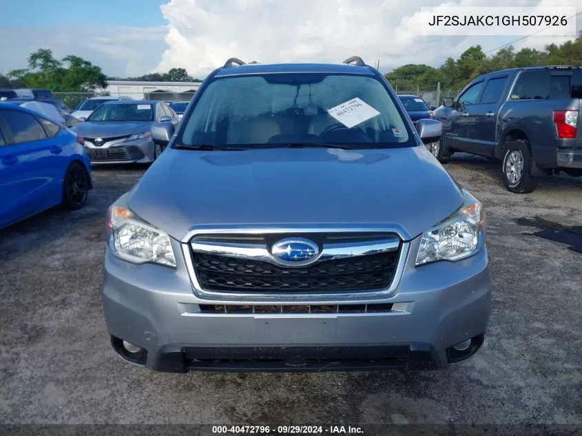 2016 Subaru Forester 2.5I Limited VIN: JF2SJAKC1GH507926 Lot: 40472796