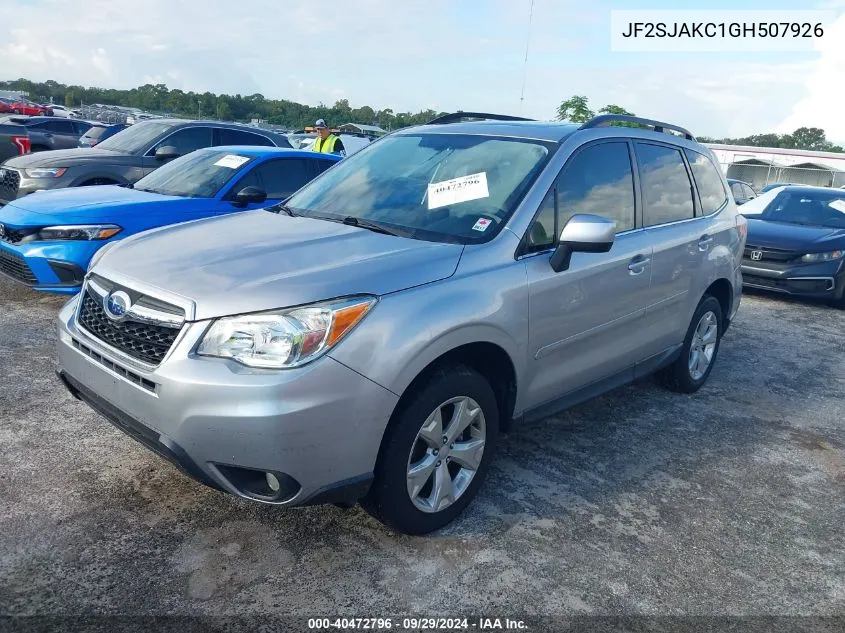 2016 Subaru Forester 2.5I Limited VIN: JF2SJAKC1GH507926 Lot: 40472796