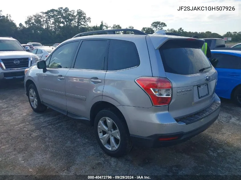 2016 Subaru Forester 2.5I Limited VIN: JF2SJAKC1GH507926 Lot: 40472796