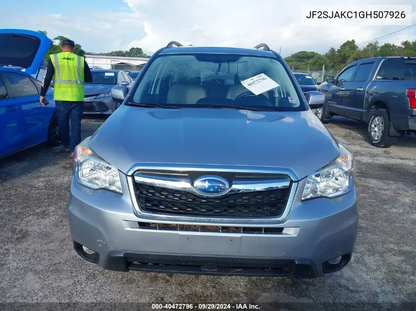 2016 Subaru Forester 2.5I Limited VIN: JF2SJAKC1GH507926 Lot: 40472796