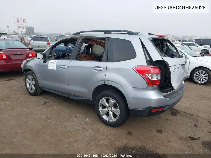 2016 Subaru Forester 2.5I VIN: JF2SJABC4GH525028 Lot: 40474308