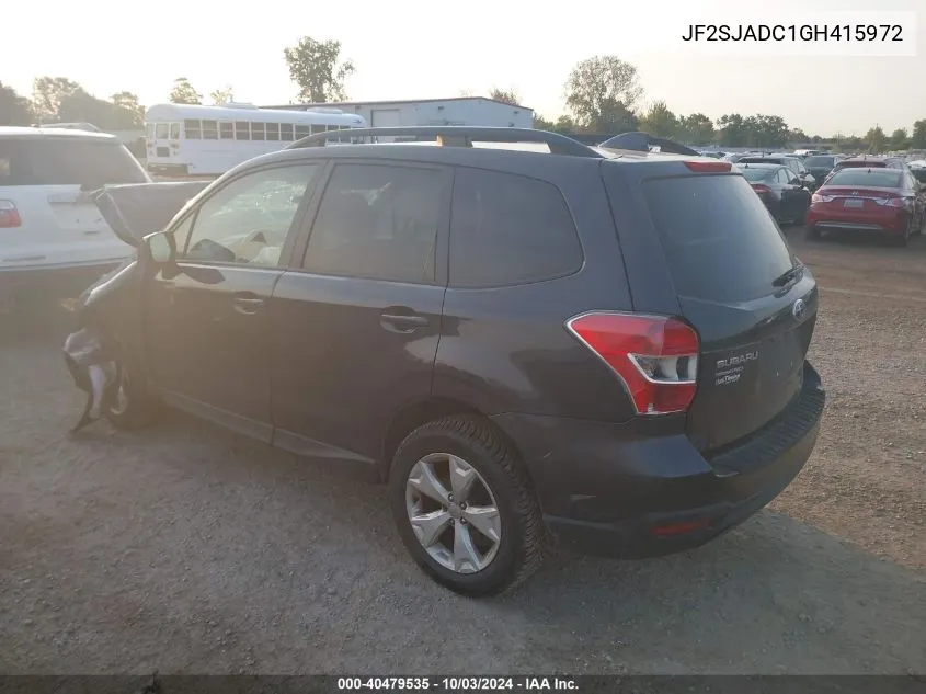 2016 Subaru Forester 2.5I Premium VIN: JF2SJADC1GH415972 Lot: 40479535