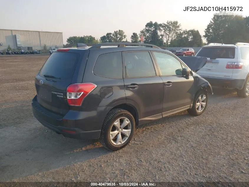 2016 Subaru Forester 2.5I Premium VIN: JF2SJADC1GH415972 Lot: 40479535