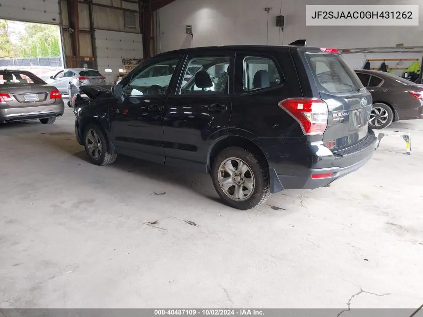 JF2SJAAC0GH431262 2016 Subaru Forester 2.5I