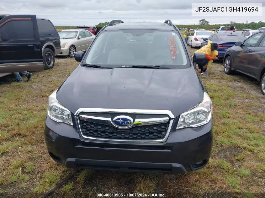 2016 Subaru Forester 2.5I Premium VIN: JF2SJAFC1GH419694 Lot: 40513905