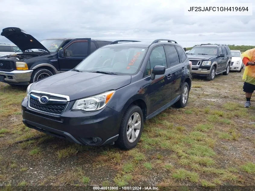 2016 Subaru Forester 2.5I Premium VIN: JF2SJAFC1GH419694 Lot: 40513905