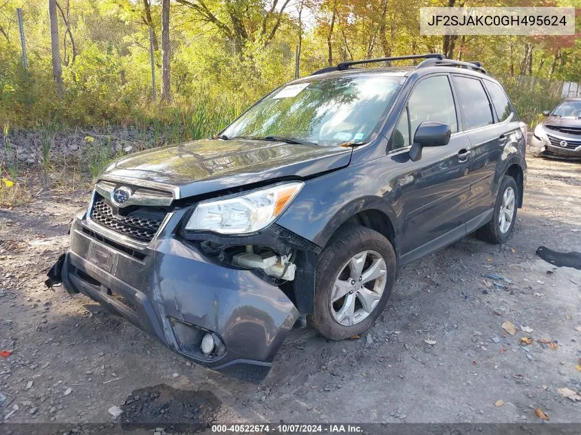 2016 Subaru Forester 2.5I Limited VIN: JF2SJAKC0GH495624 Lot: 40522674