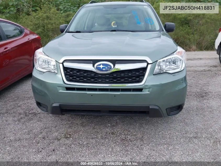 2016 Subaru Forester 2.5I VIN: JF2SJABC5GH418831 Lot: 40526533