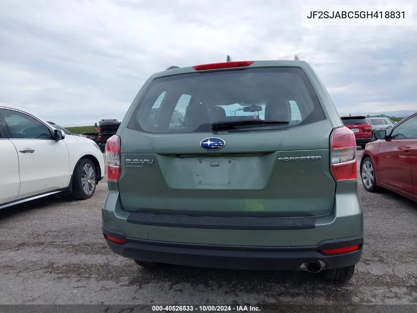 2016 Subaru Forester 2.5I VIN: JF2SJABC5GH418831 Lot: 40526533