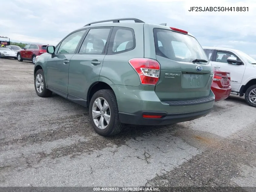 2016 Subaru Forester 2.5I VIN: JF2SJABC5GH418831 Lot: 40526533