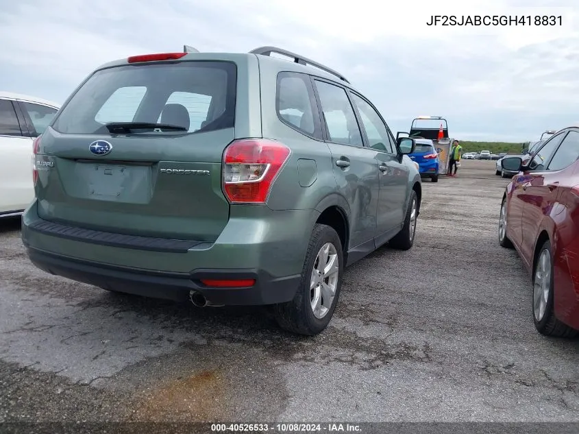 2016 Subaru Forester 2.5I VIN: JF2SJABC5GH418831 Lot: 40526533