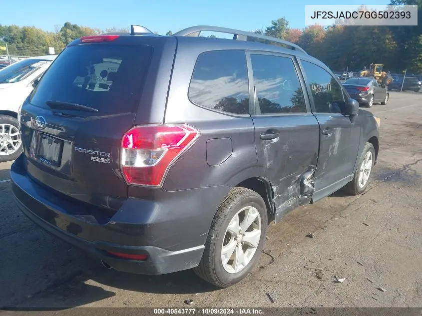 2016 Subaru Forester 2.5I Premium VIN: JF2SJADC7GG502393 Lot: 40543777