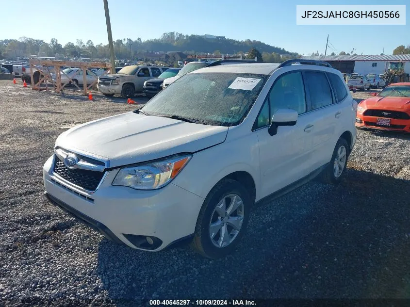 2016 Subaru Forester 2.5I Limited VIN: JF2SJAHC8GH450566 Lot: 40545297