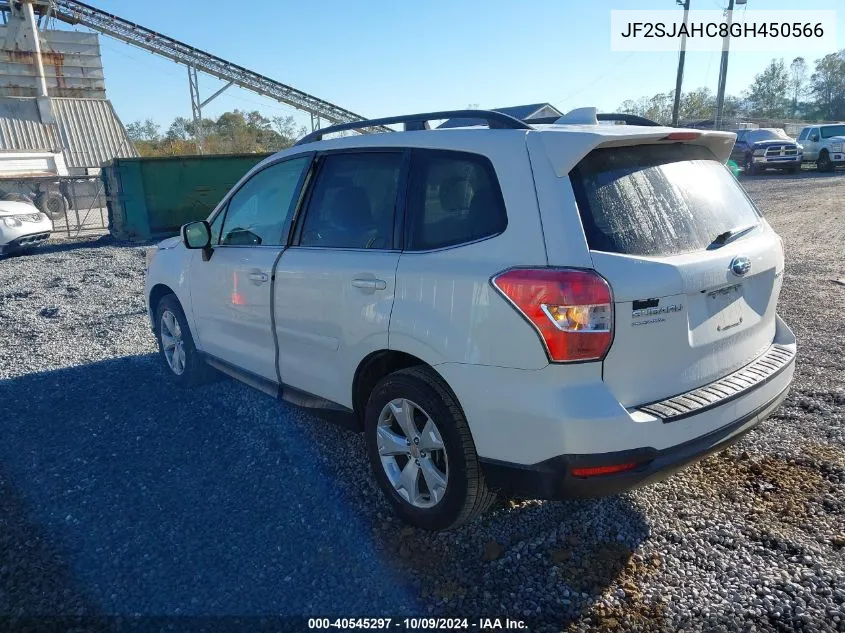 2016 Subaru Forester 2.5I Limited VIN: JF2SJAHC8GH450566 Lot: 40545297