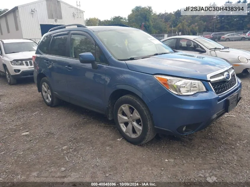 2016 Subaru Forester 2.5I Premium VIN: JF2SJADC3GH438394 Lot: 40545596