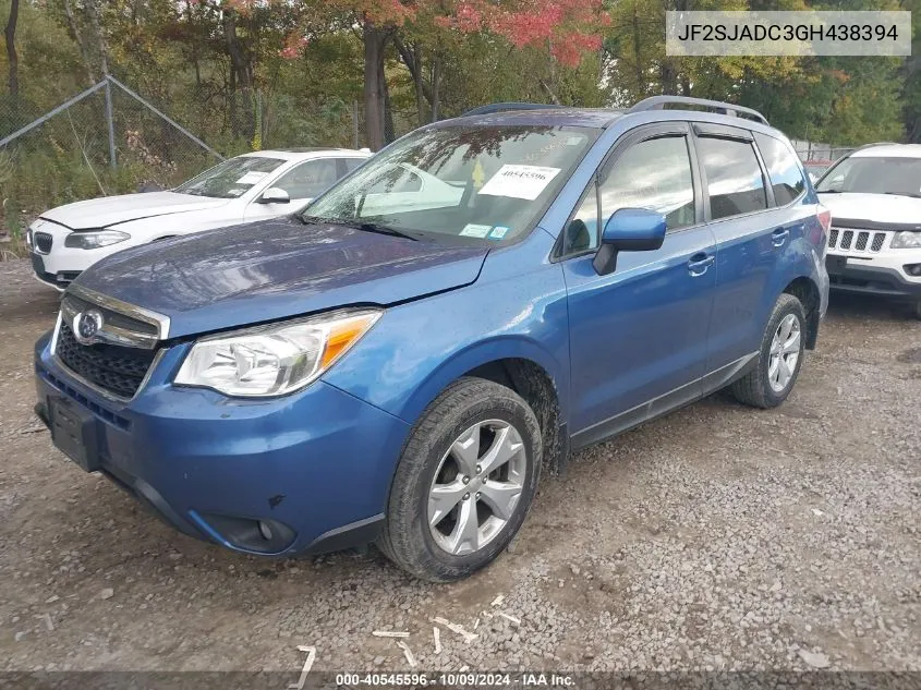 2016 Subaru Forester 2.5I Premium VIN: JF2SJADC3GH438394 Lot: 40545596