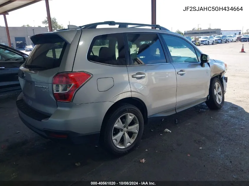 2016 Subaru Forester 2.5I Limited VIN: JF2SJAHC5GH434664 Lot: 40561020